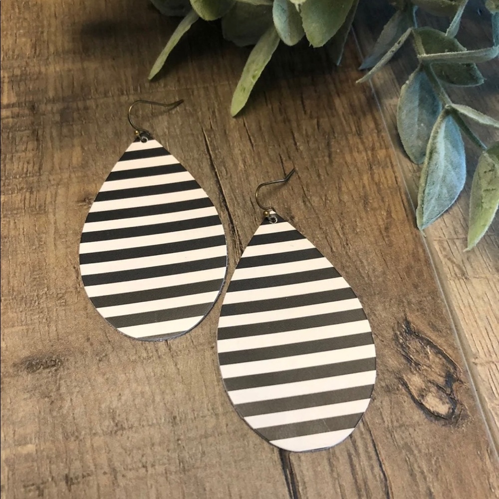 All The Stripes Leather Earrings